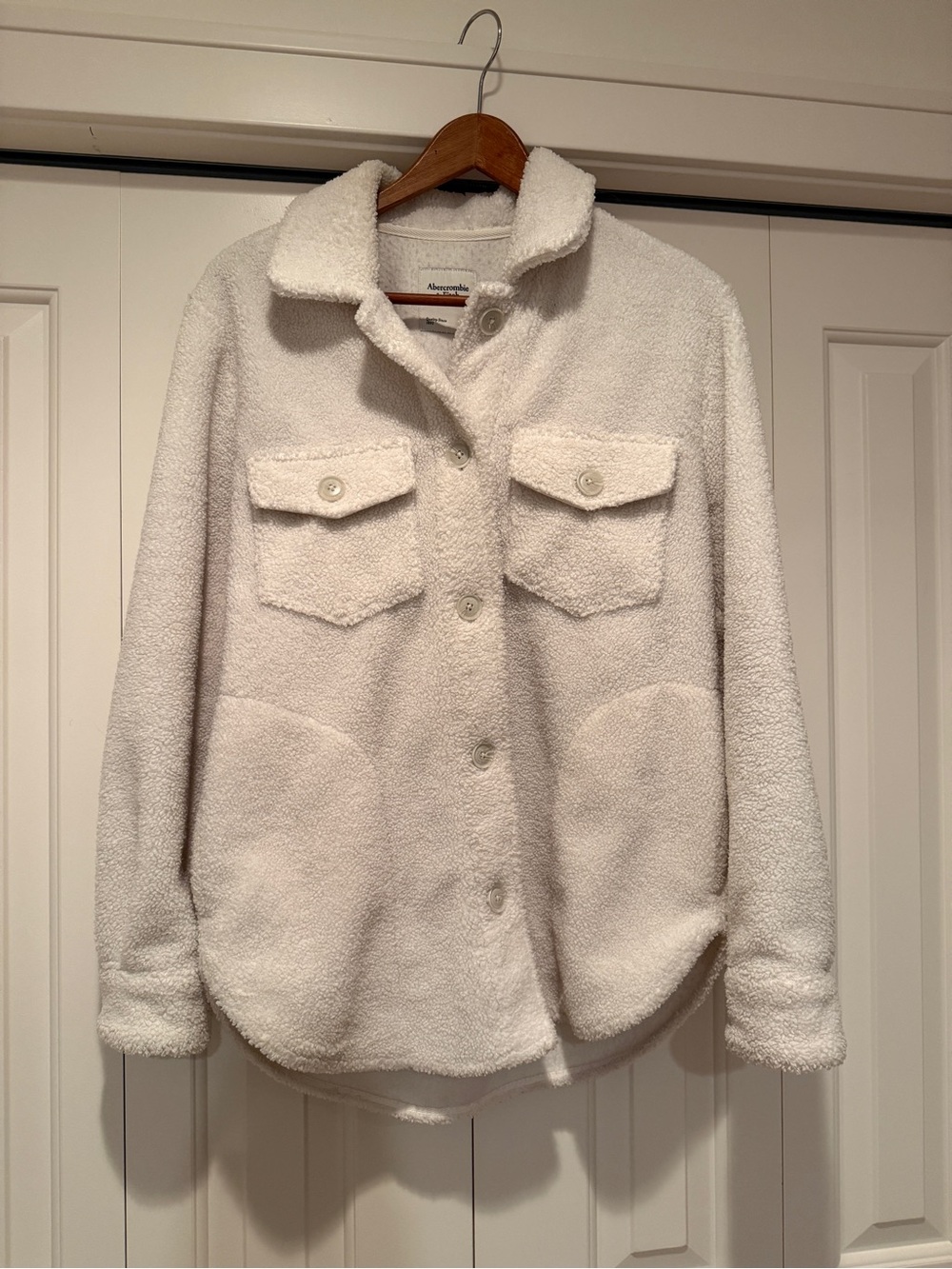 Abercrombie & Fitch Cream Sherpa Jacket